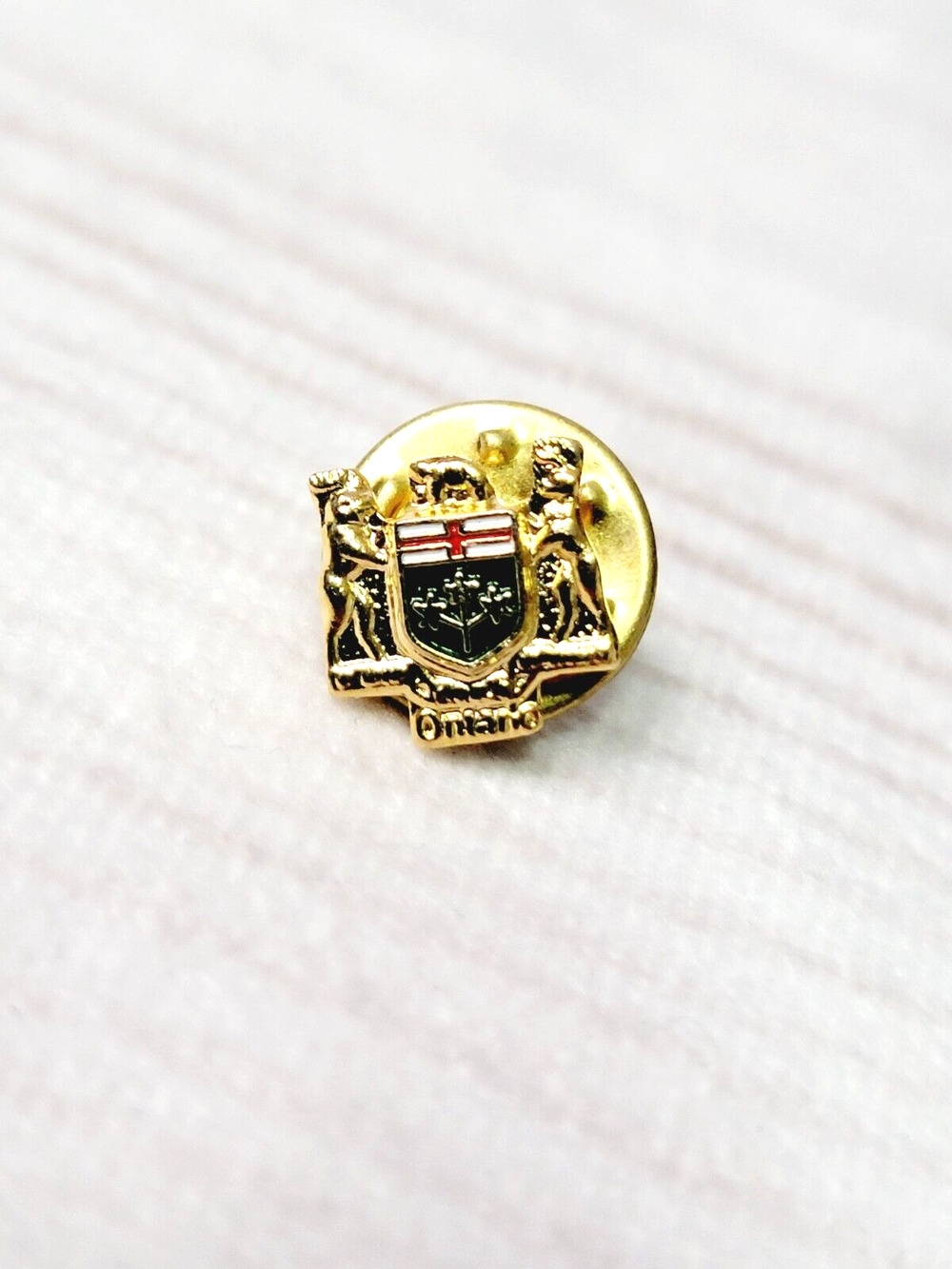 Vintage Ontario Canada Crest - Coat Of Arms Shield - Lapel Hat Pin
